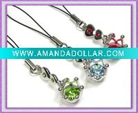 Wholesale Mobile Phone Charm decroated with shiny rhinestone