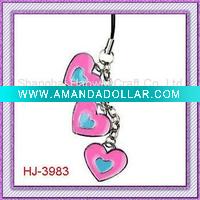 Wholesale Enamelled Heart Mobile Phone Charm
