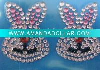 Rabbit form crystal sticker