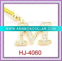 Wholesale Initial Mobile phone charm