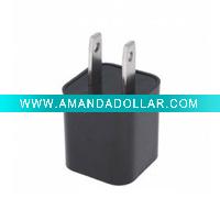 Wholesale Ultra Mini 1A USB Power Adapter Charger Black Color (100~240V AC)