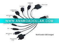 1 in 10 USB multi-charger cable for mobile phone