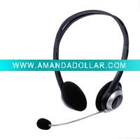 stereo multi-media light weight headphone with microphone