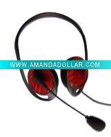 Wholesale stereo backband computer headphone with wooden printing