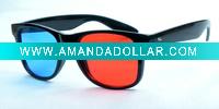 Wholesale wayfarer Red/Blue Plastic 3D Glasses