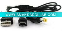 2 in 1 USB Data Charging Cable for PSP Game