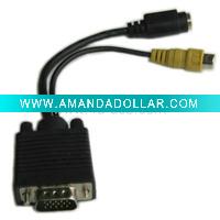 Wholesale VGA Video to S-Video and RCA TV Display Adapter Cable