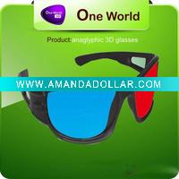 Wholesale Red cyan anaglyph plastic 3D glasses