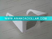 Wholesale Plain White Paper 3D Eye Glasses with Linear Polarized Lens