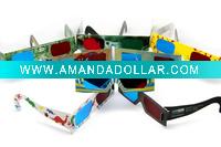 Wholesale colorful frame 3D paper glasses
