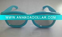 Wholesale Comfortable price plastic blue frame circular polarized 3D glasses
