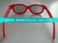 Wholesale Comfortable price plastic red frame circular polarized 3D glasses