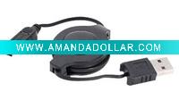 Retractable date charger cable for ps3,game accessories