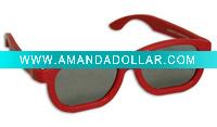 Red frame plastic 45/135 degree passive linear polarized 3d glasses