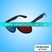 Wholesale high quality plastic 3d video glasses with anaglyphic red cyan lense for 3d movies