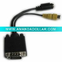Wholesale VGA Video Card to S-Video and RCA TV Display Adapter Cable