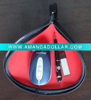 Wholesale neoprene mouse pad & bag black/red