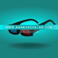 Wholesale high quality anaglyph 3d glasses with plastic frame and anaglyphic red cyan lense for 3d movies and vedios
