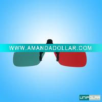 Wholesale Clip -on Thicken Red Green 3D Glasses