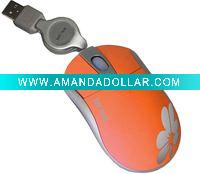 Retractable cable optical mouse
