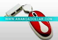 Wholesale Mini optical mouse with mini hub