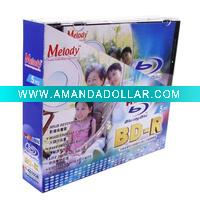 Wholesale 25GB Melody Printable Blank Blu-Ray Discs, 5-Pieces Set, With 4X