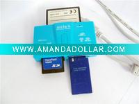Wholesale 6 Slot All in one memory card reader with multi box shell