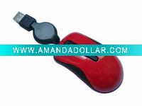 Wholesale retractable cable mouse SM-236(red)