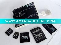 Multi card reader for TF,SD,M2,MS,Mini SD,All in one card reader