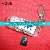 Wholesale solar power tf card logo usb2.0 external card reader