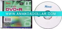 4.7GB Melody Blank DVD+R Single Slim with 16X Recording Speed