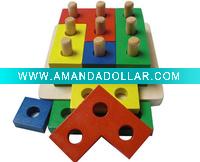 Wooden Toy-Shape Sorting Blocks,Domino stacker