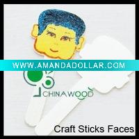 Wood Craft Sticks Boy Faces