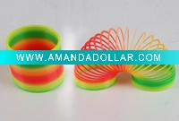 Wholesale plastic toy child toy Promotional spring plastic colorful spring rainbow toy promotional rainbow spring toy