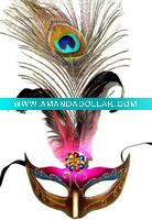 peacock feather mask