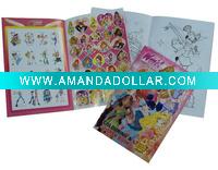 Wholesale coloring book&drawing book with stickers