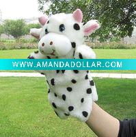 plush cow glove puppet
