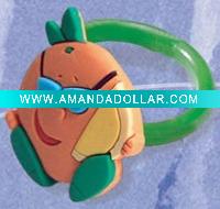 Yellow pvc finger puppet