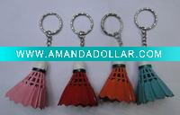 pvc badminton keychain