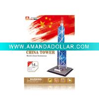 Wholesale 3D Jigsaw Puzzles Educational Toys FPB Paper Game Bank of china tower