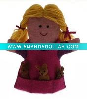 Wholesale plush girl finger puppet