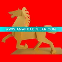 Wholesale 3D golden paper puzzle horse toy