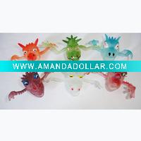 Wholesale 6 designed mixed PVC animal finger puppet