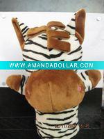 Wholesale plush toy hand puppet zebra
