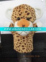 Wholesale plush toy hand puppet leopard