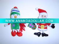Wholesale Mini Plush Santa Snowman Miniature Stuffed Santa Claus Snowman Christmas promotion Toys