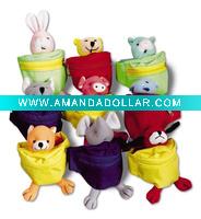 Wholesale Plush Wrist Bag Mini Plush Wrist Bag Miniature Plush Wrist Coin Purse Coin Bag