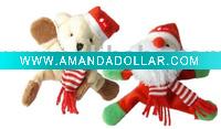 Wholesale Mini Plush Magnet Christmas Bear And Santa