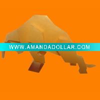 folded golden bull toy