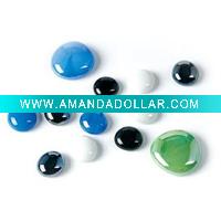 Multi color shining glass flat gem